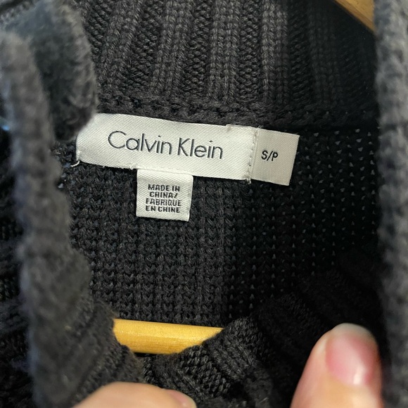 Calvin Klein black knit mock sweater. Size small - Picture 2 of 8